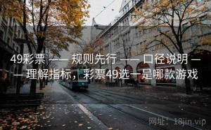 49彩票 —— 规则先行 —— 口径说明 —— 理解指标，彩票49选一是哪款游戏